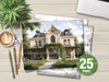 Luxury Villas Landscape Coloring Book