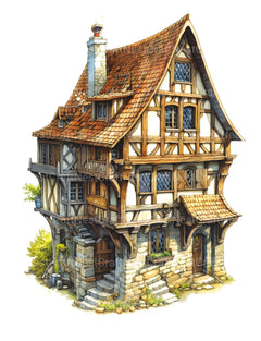 Medieval Tiny House Coloring Book - CraftNest - Digital Crafting and Art