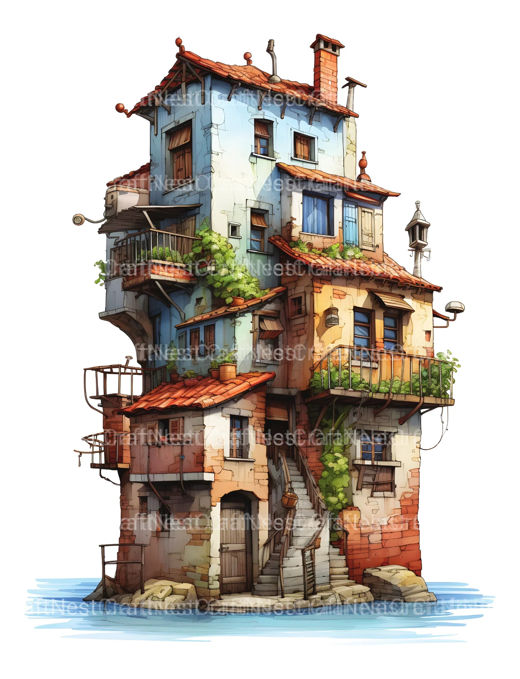 Venetian Tiny House Coloring Book - CraftNest - Digital Crafting and Art