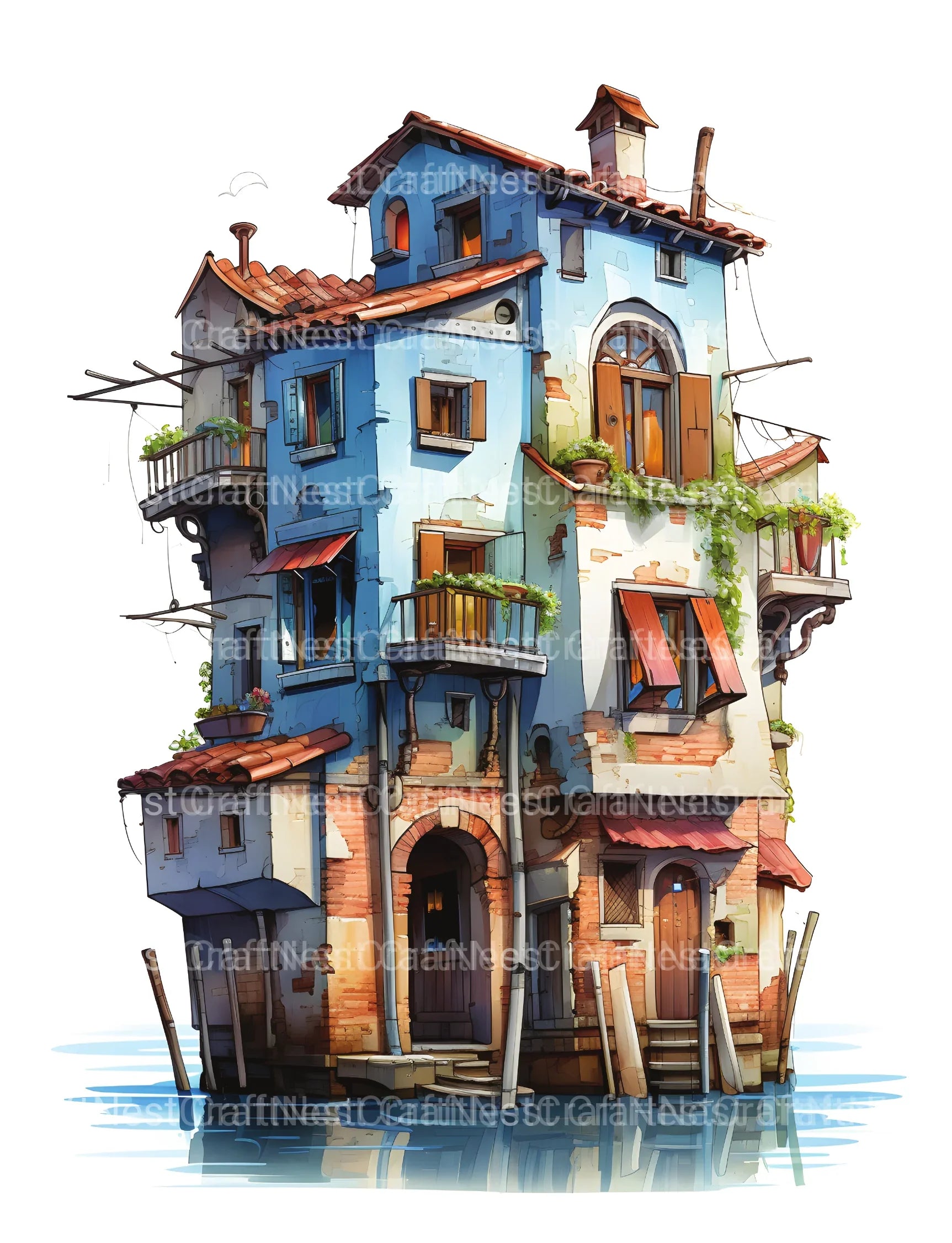 Venetian Tiny House Coloring Book - CraftNest - Digital Crafting and Art