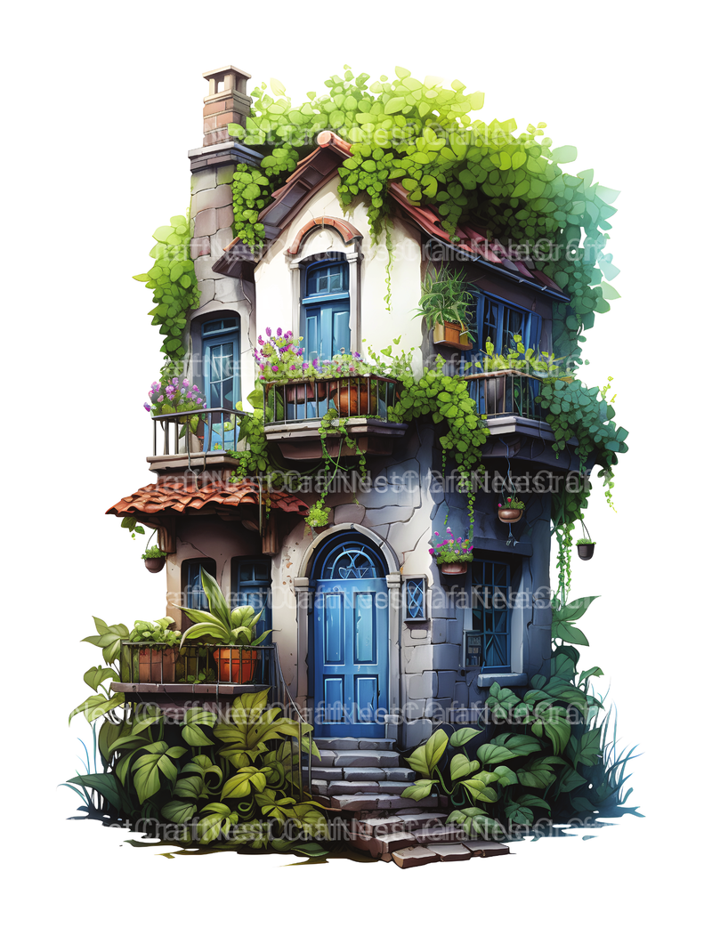 Intricate Garden Houses Coloring Book - CraftNest - Digital Crafting and Art