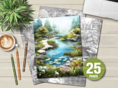 Water Garden Coloring Book - CraftNest - Digital Crafting and Art