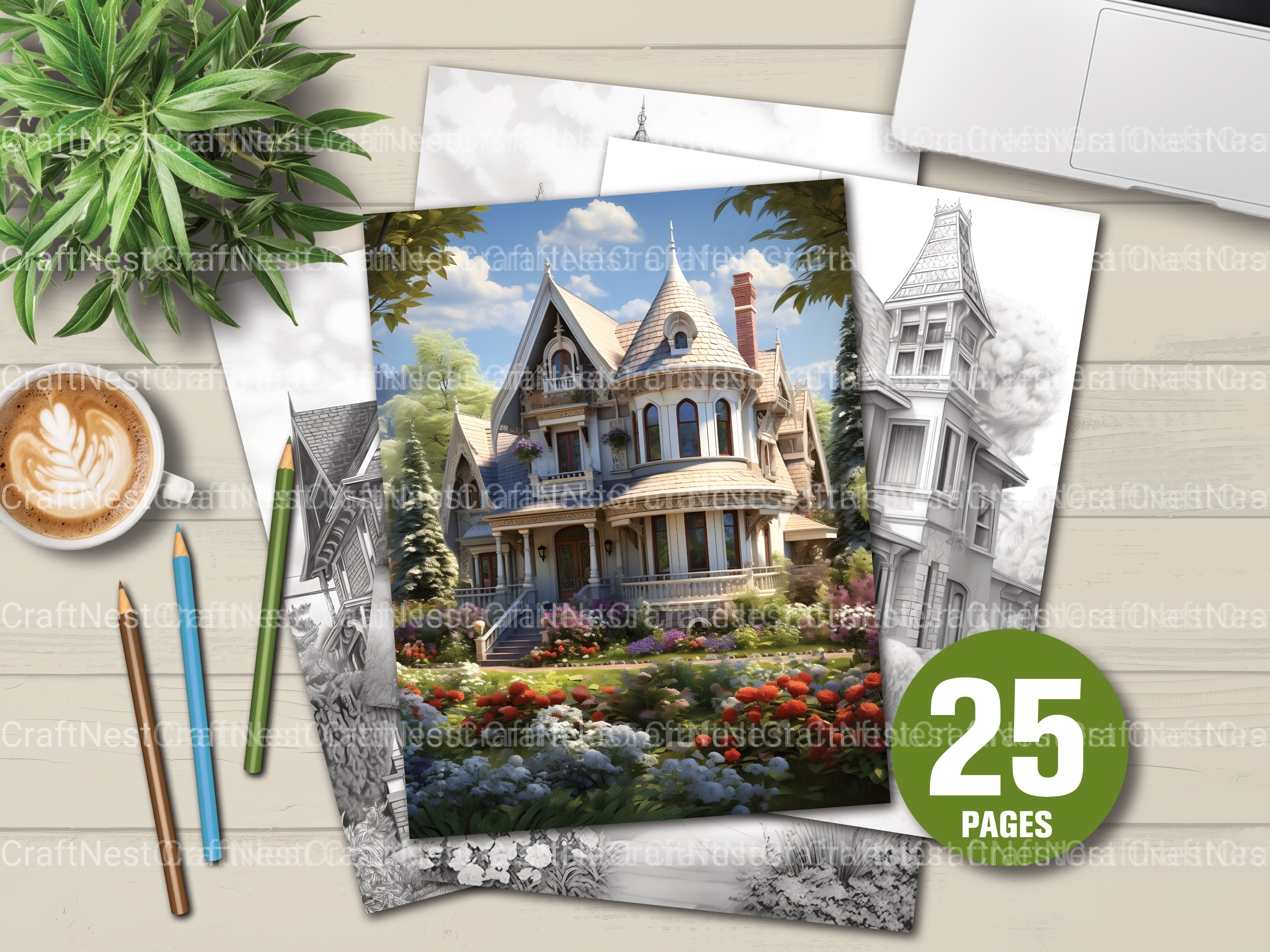 Victorian Style Houses Coloring Book