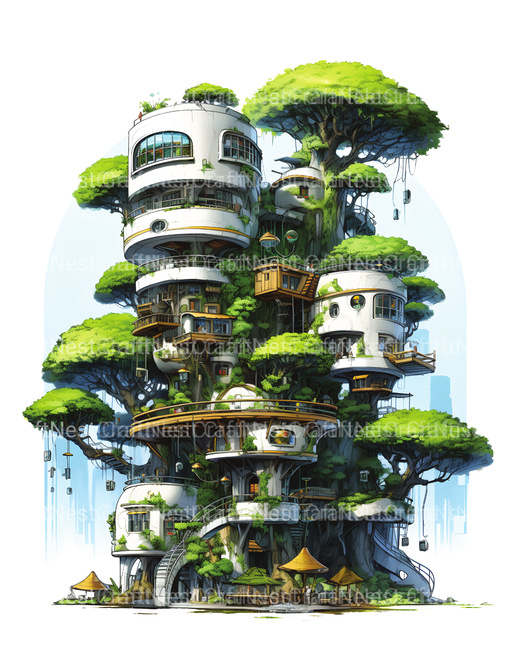 Future Treehouse Coloring Book - CraftNest - Digital Crafting and Art