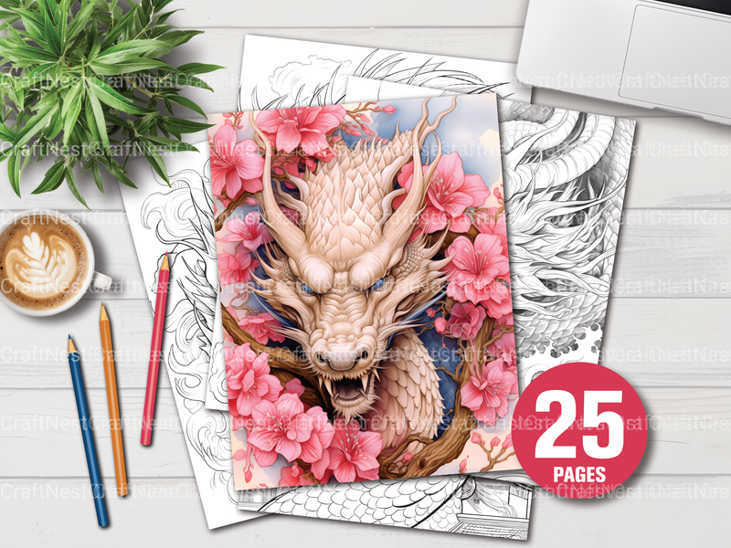 Dragon Coloring Book - CraftNest - Digital Crafting and Art