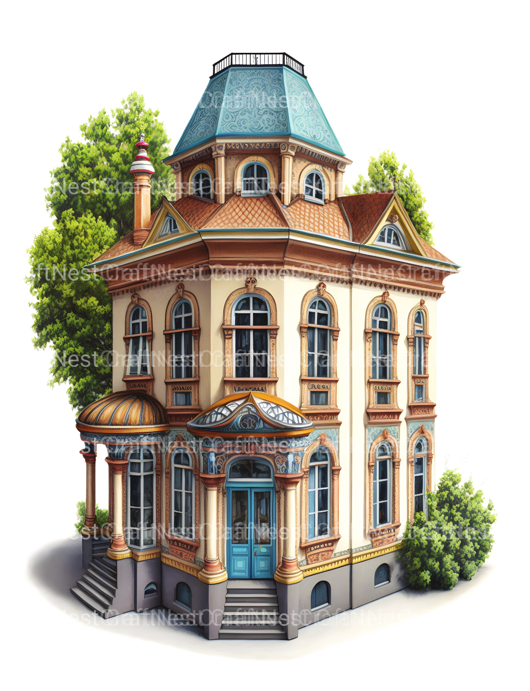 German Tiny House Coloring Book