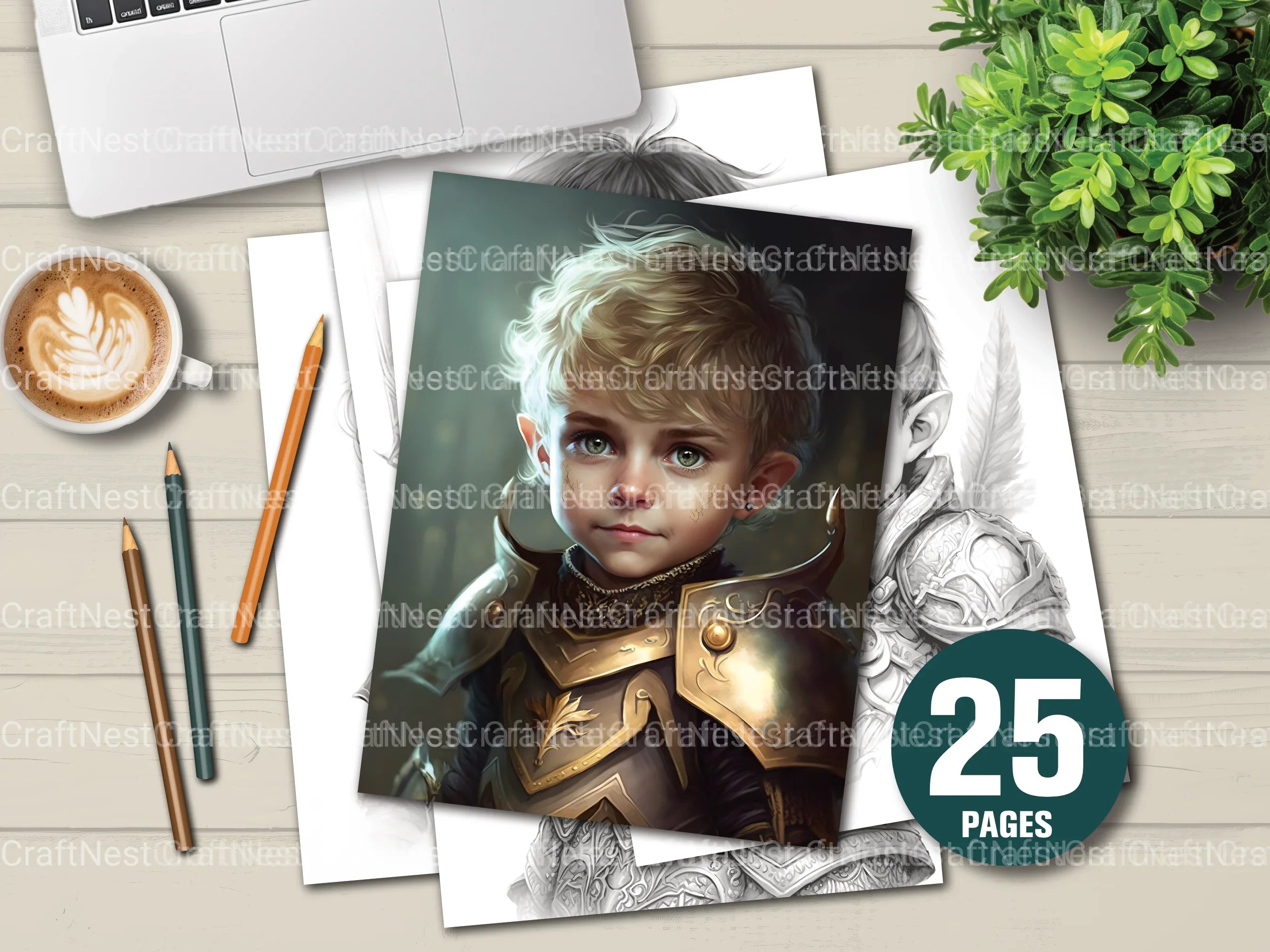 Knight Boy Coloring Book