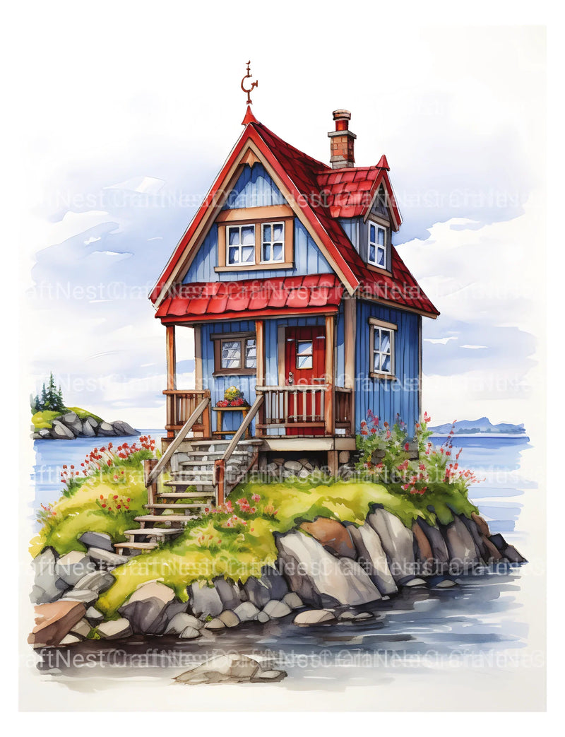 Norwegian Tiny House Coloring Book - CraftNest - Digital Crafting and Art