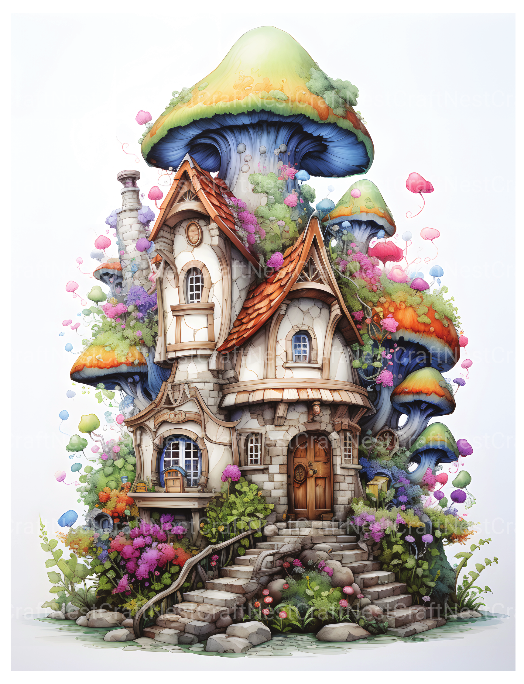 Fairy Houses 3 Coloring Book