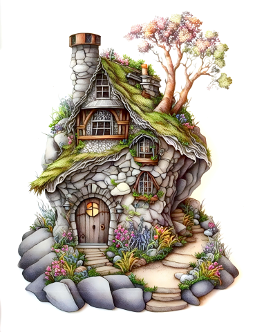 Stone Fairy House Coloring Book - CraftNest - Digital Crafting and Art