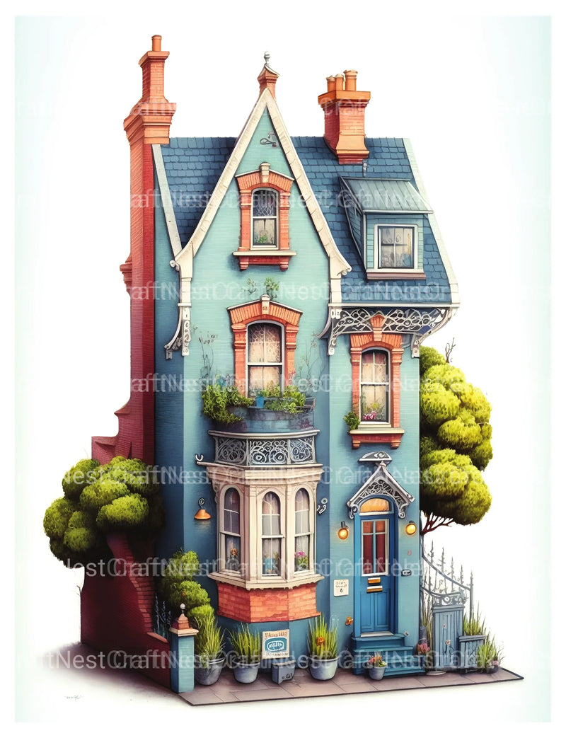 Mixed Style Tiny House Coloring Book - CraftNest - Digital Crafting and Art