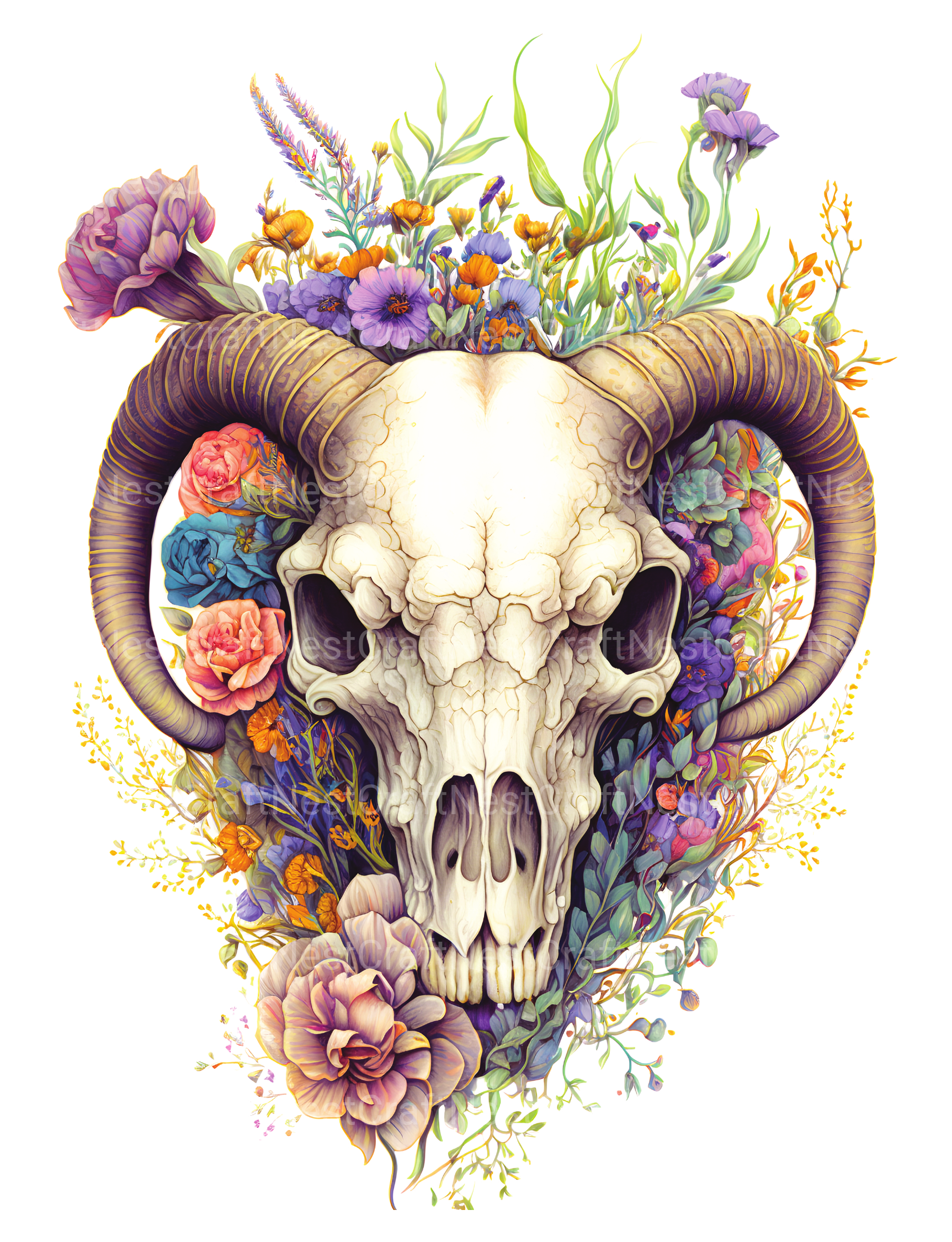 Floral Skull Coloring Book - CraftNest - Digital Crafting and Art