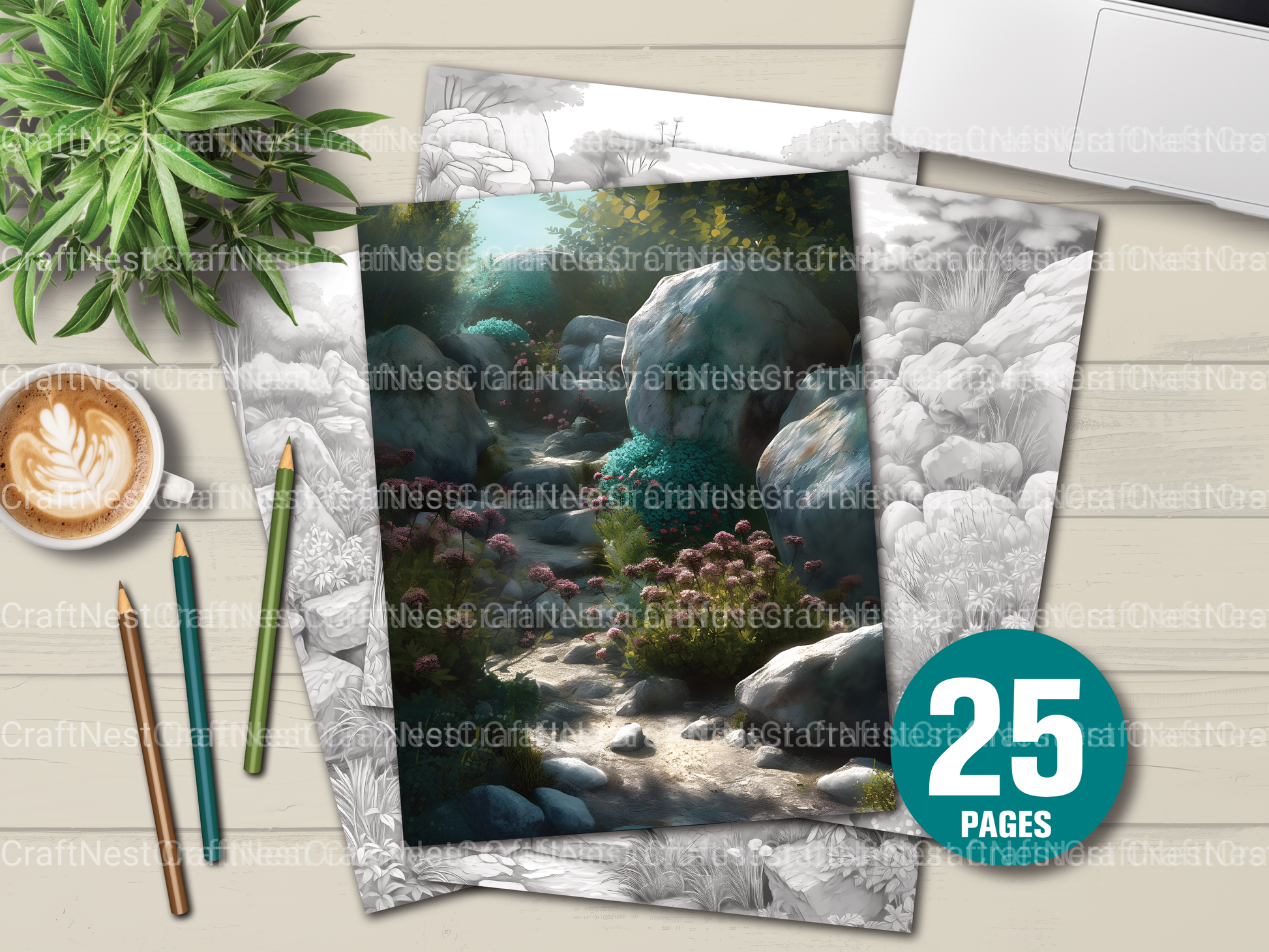 Rock Garden Coloring Book - CraftNest - Digital Crafting and Art