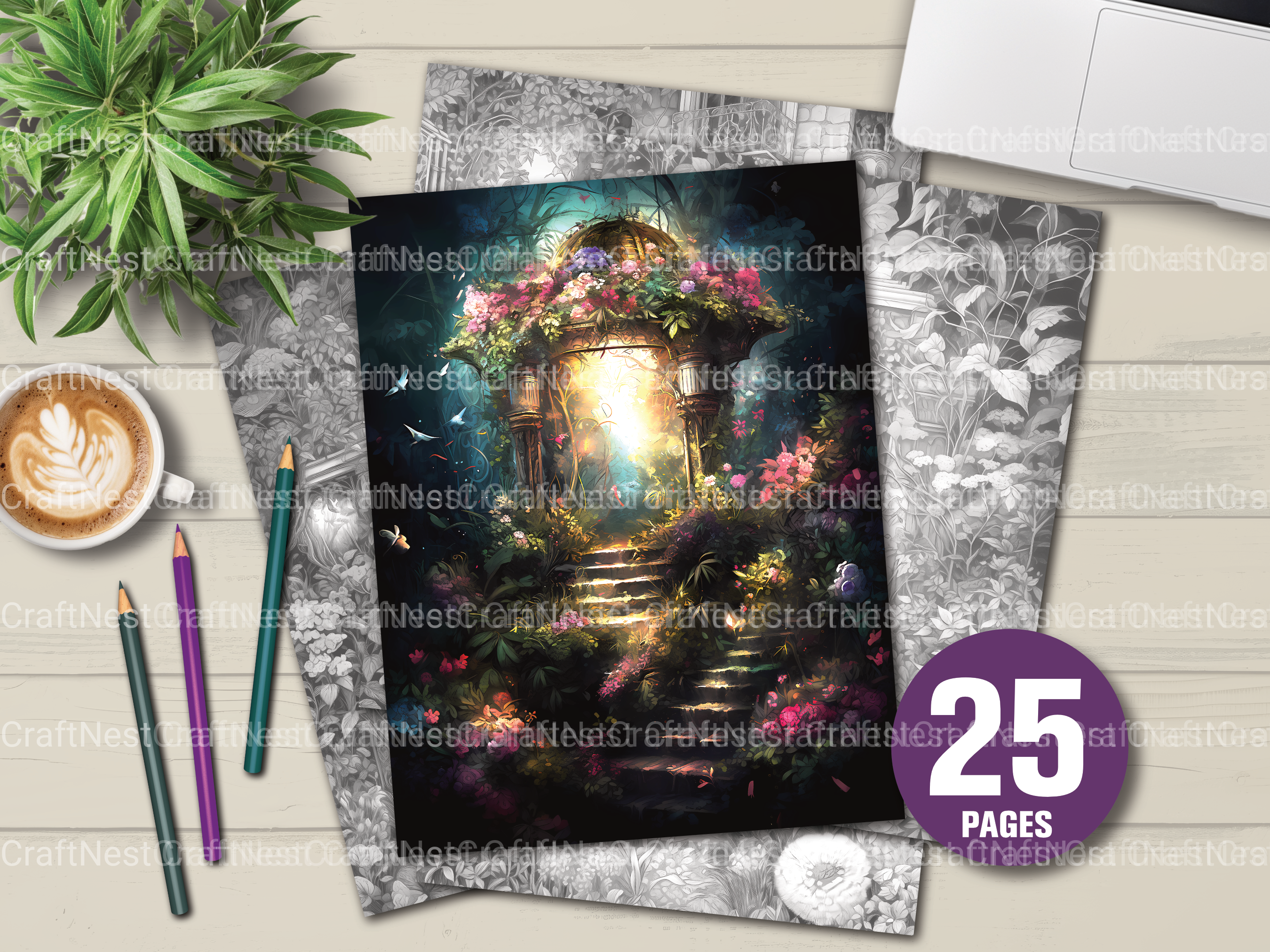 Secret Garden Coloring Book - CraftNest - Digital Crafting and Art