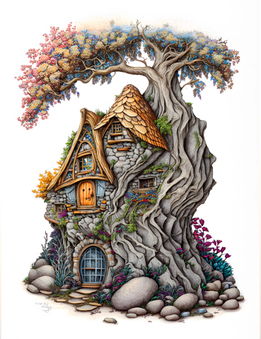 Stone Fairy House Coloring Book - CraftNest - Digital Crafting and Art