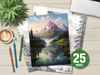 Mountain Landscapes Coloring Book