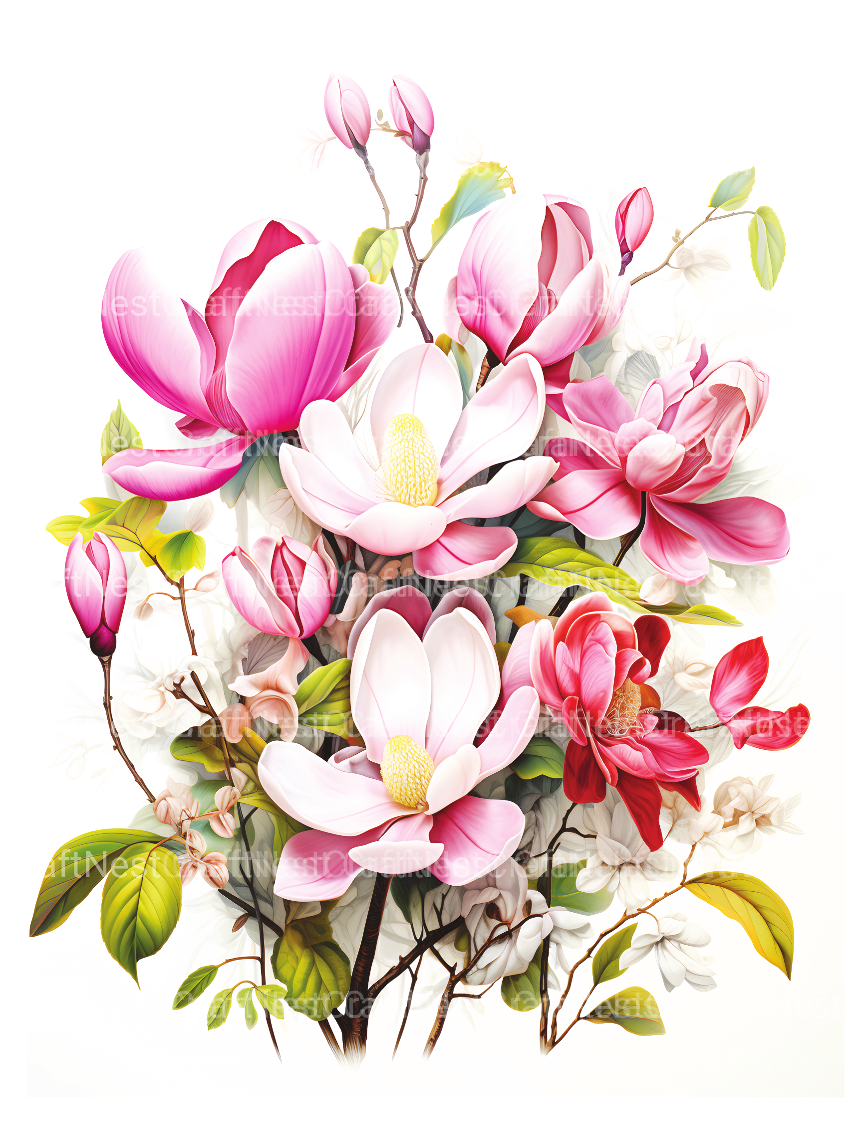 Magnolia Flower Coloring Book - CraftNest - Digital Crafting and Art