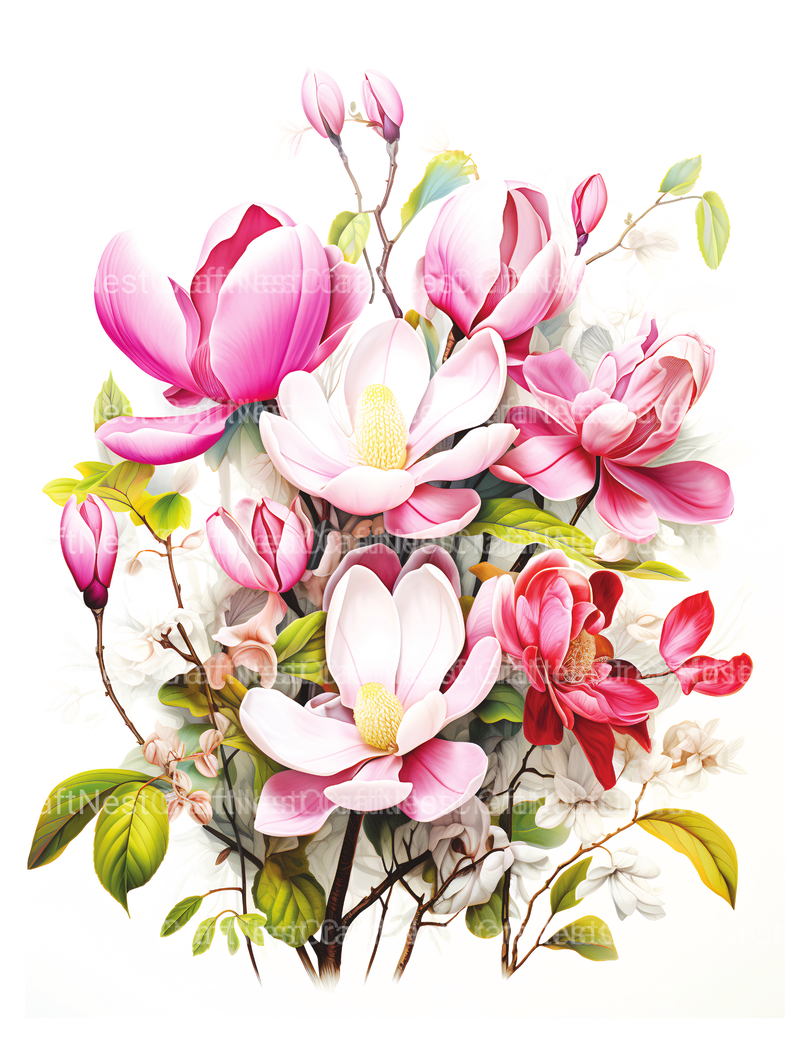 Magnolia Flower Coloring Book - CraftNest - Digital Crafting and Art