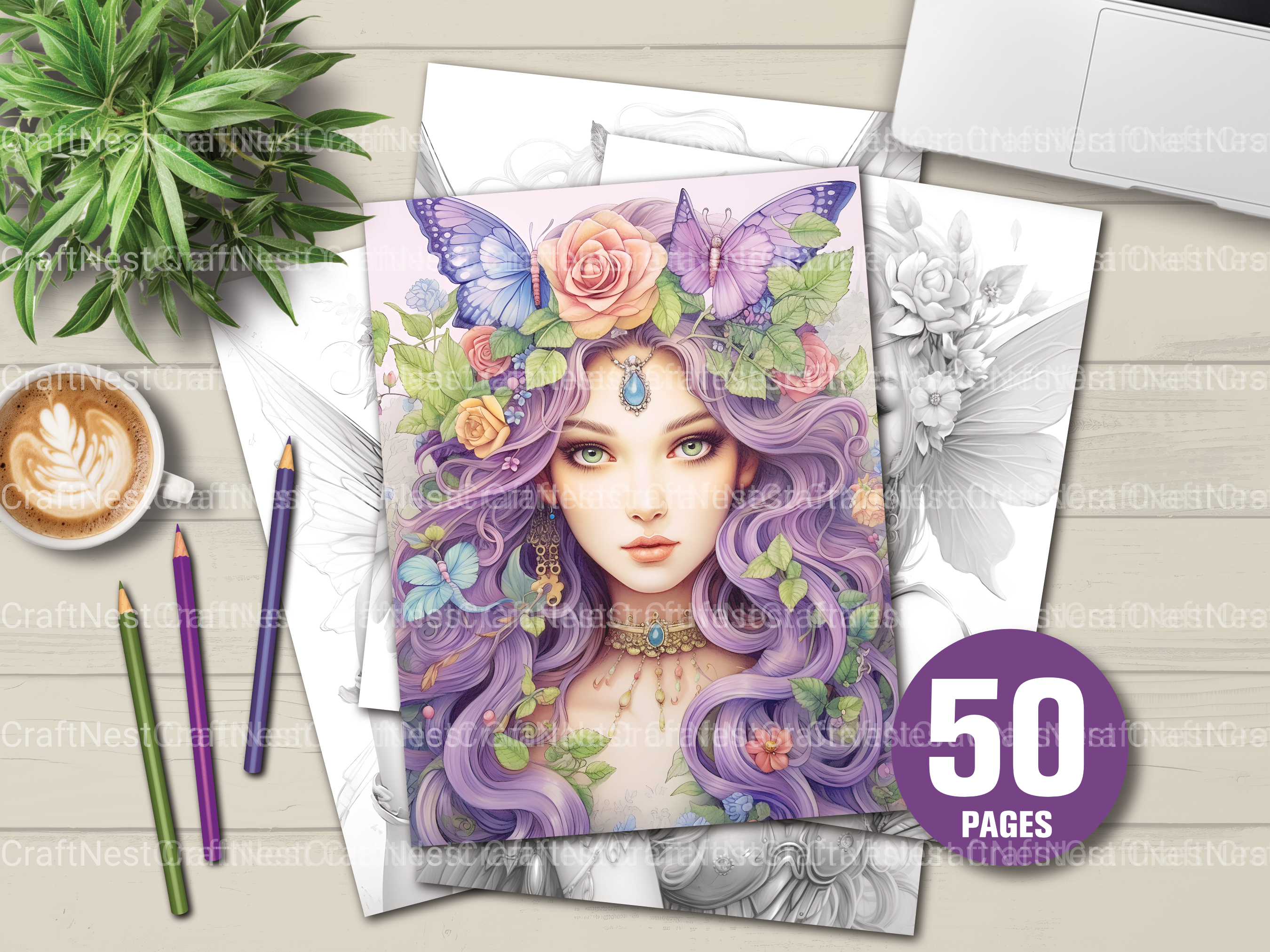 Beautiful Fairy Coloring Book