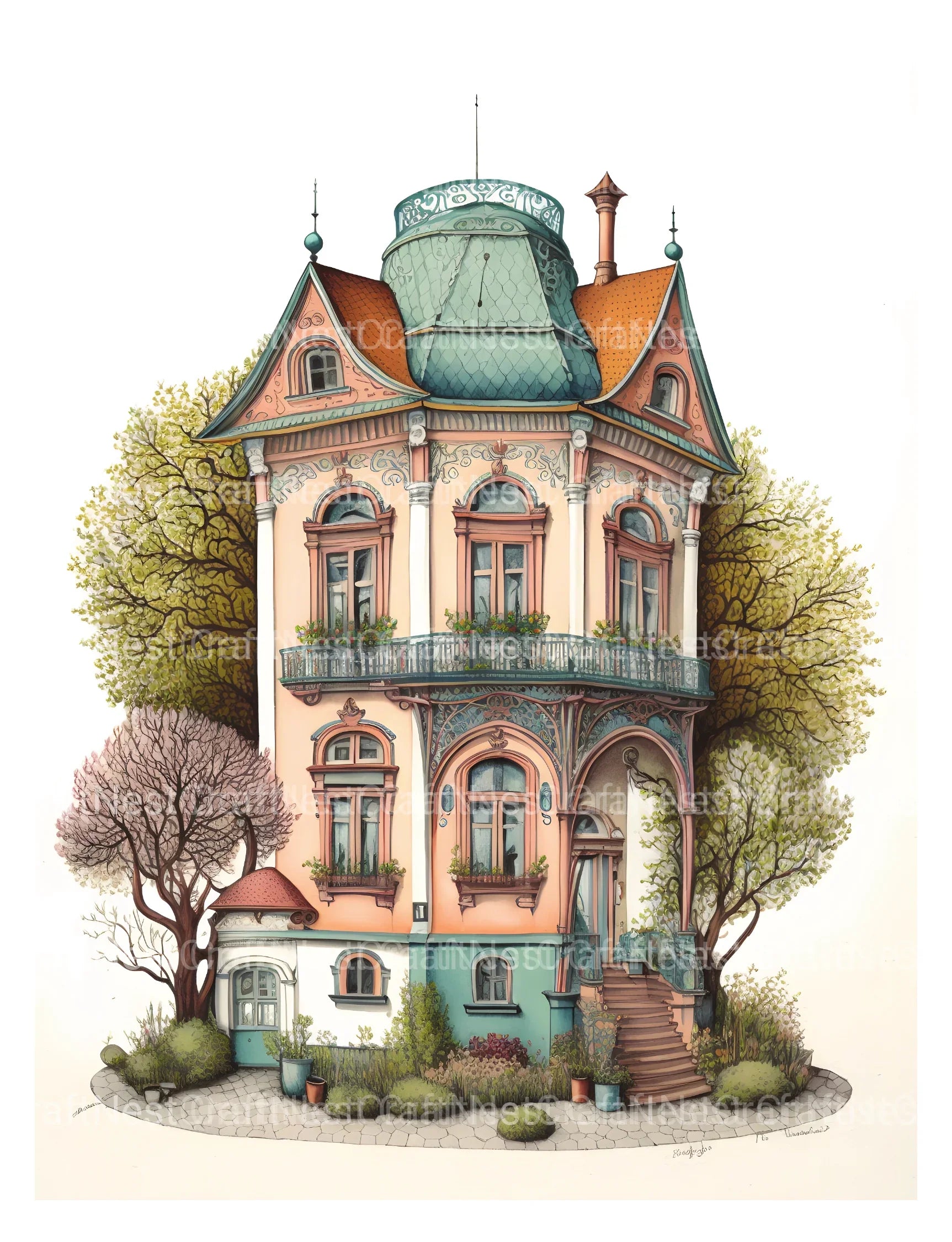 German Tiny House Coloring Book - CraftNest - Digital Crafting and Art