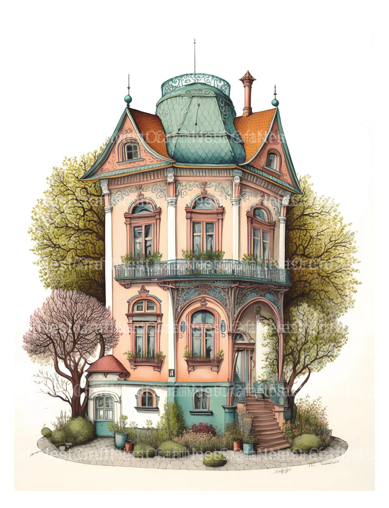 German Tiny House Coloring Book - CraftNest - Digital Crafting and Art