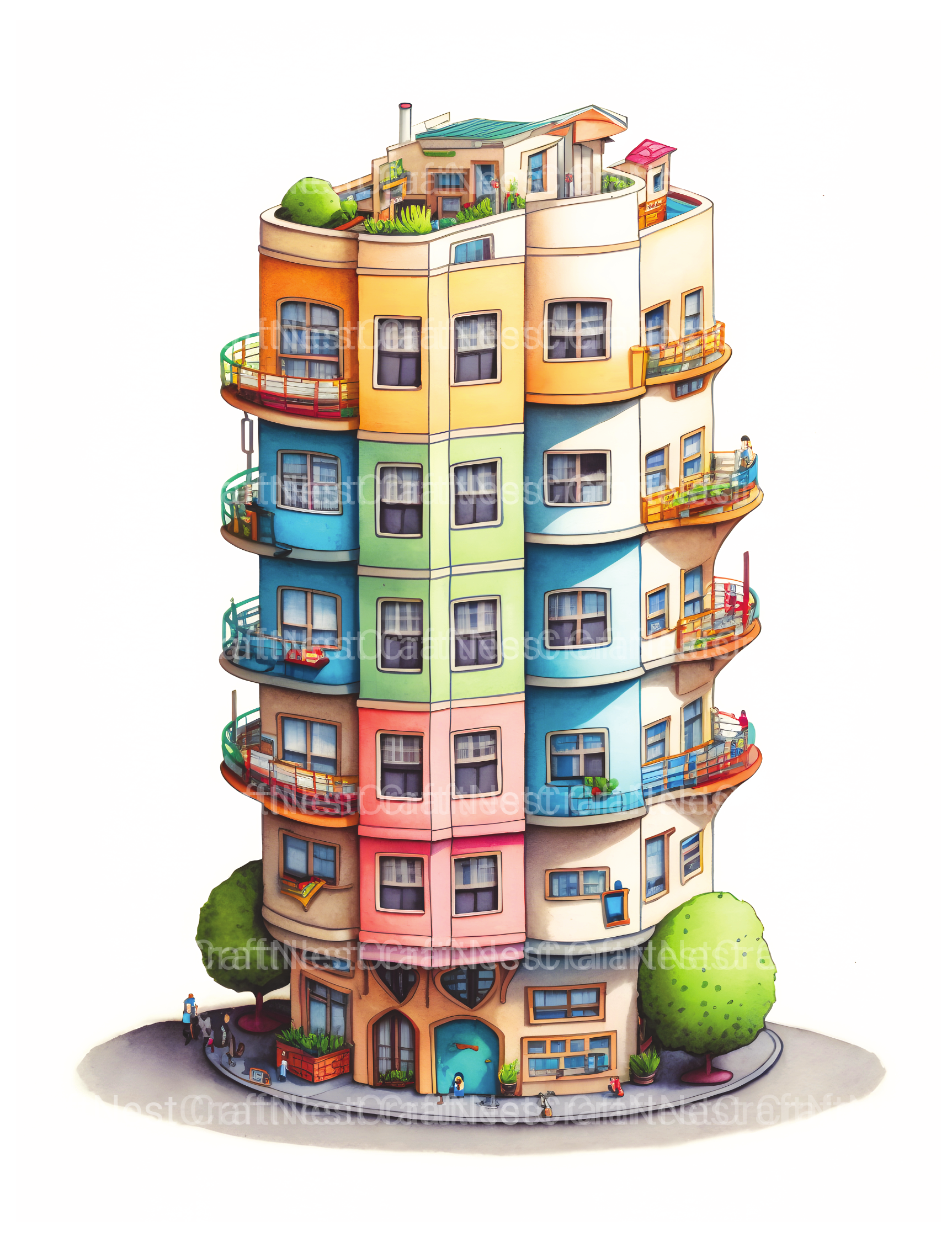 Condominium Tiny House Coloring Book