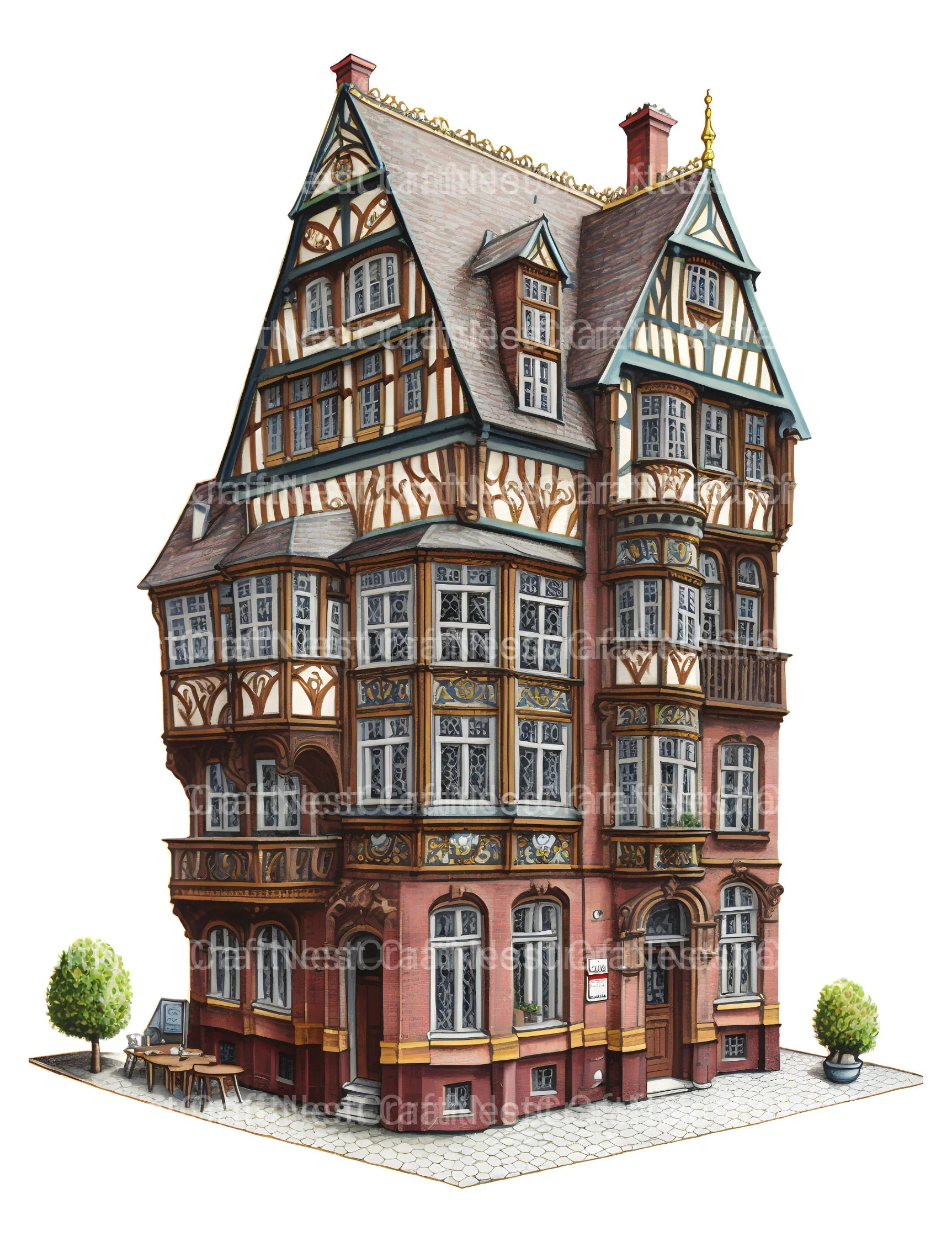 Townhouse Tiny House Coloring Book - CraftNest - Digital Crafting and Art