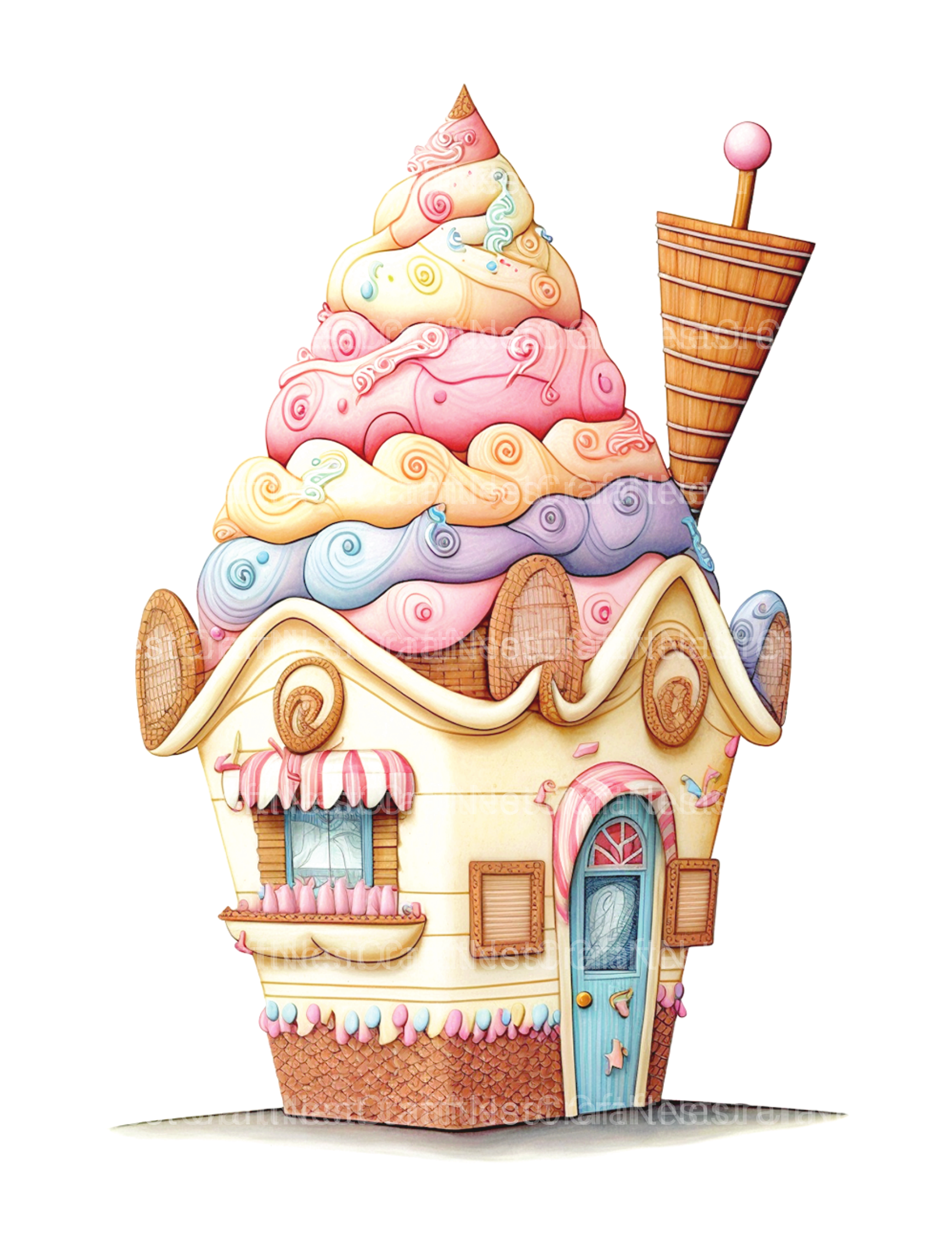 Ice Cream House Coloring Book - CraftNest - Digital Crafting and Art