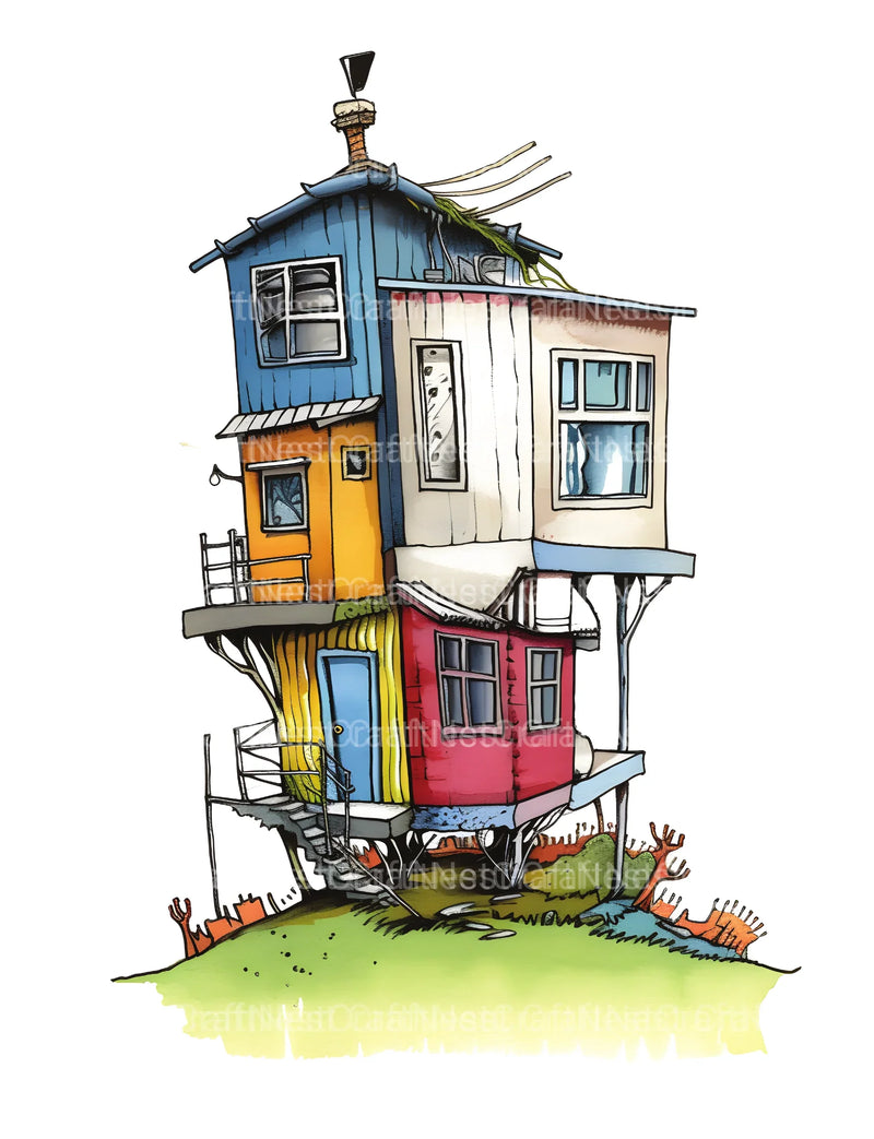 Contemporary Tiny House Coloring Book - CraftNest - Digital Crafting and Art