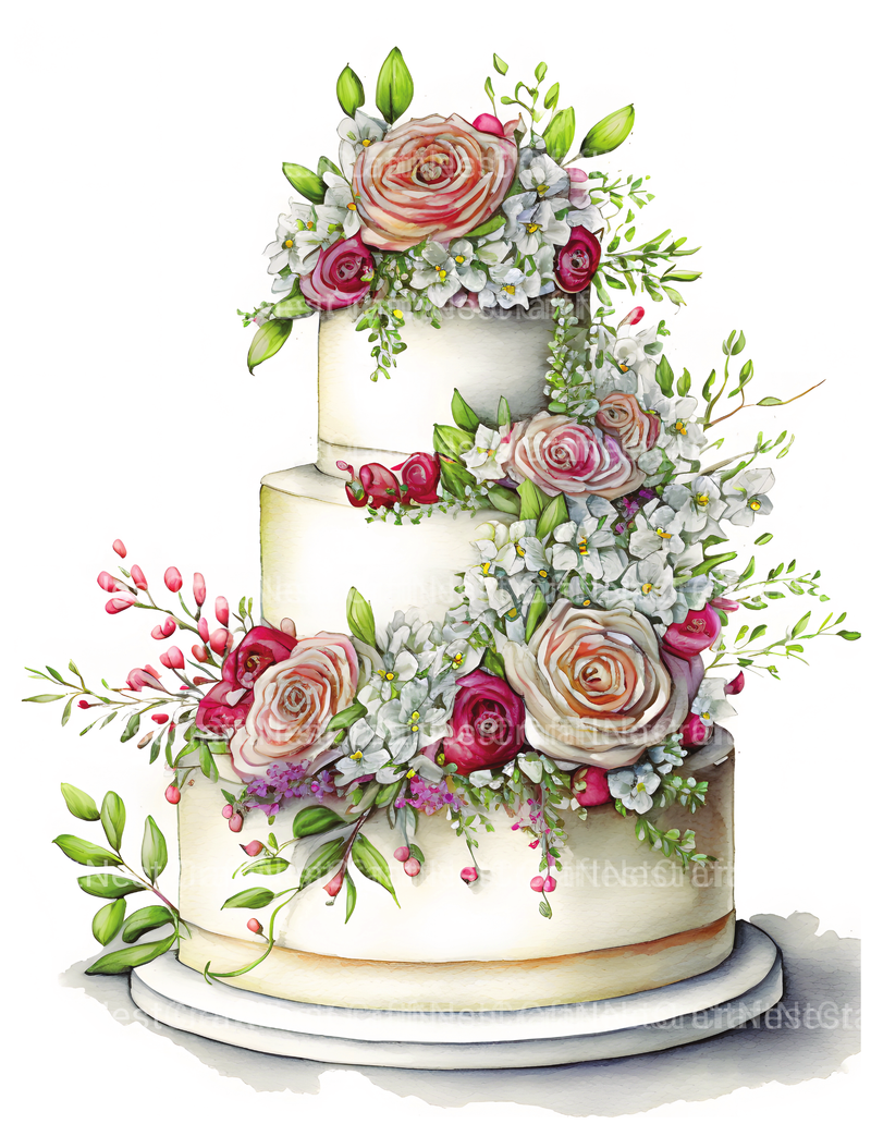 Floral Wedding Cake Coloring Book - CraftNest - Digital Crafting and Art