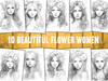 Flower Women Coloring Book