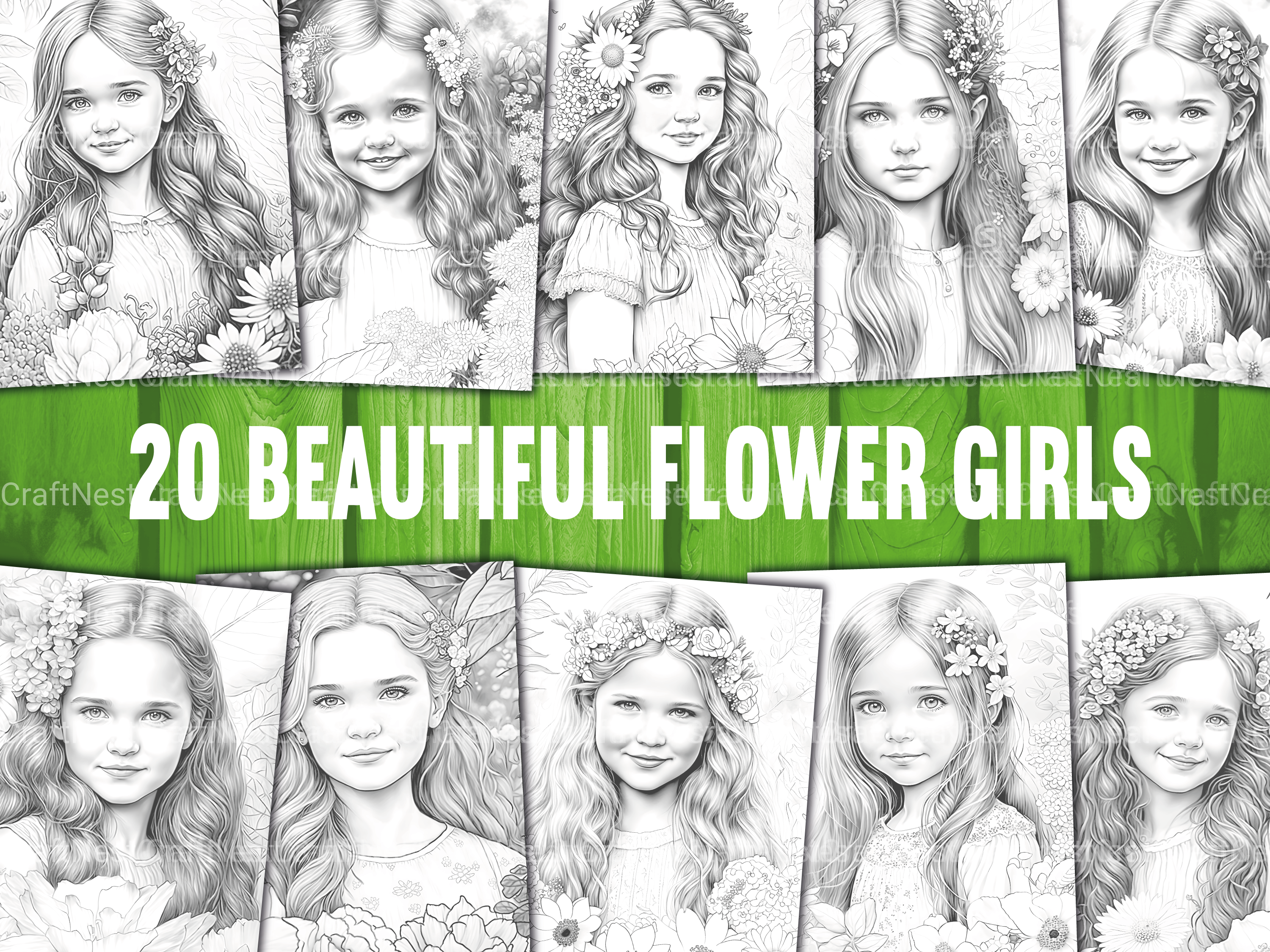 Flower Girl Coloring Book - CraftNest - Digital Crafting and Art