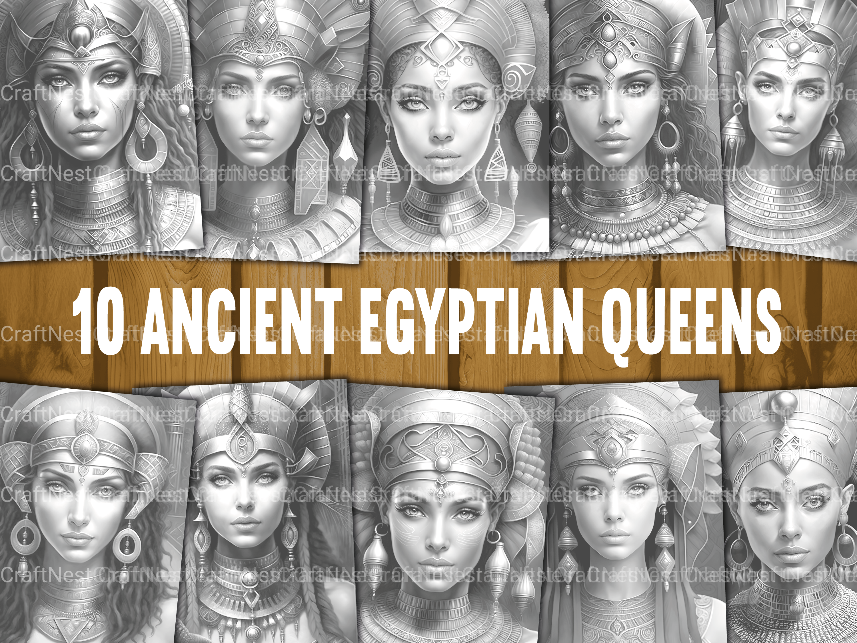 Ancient Egypt Queen Coloring Book 2 - CraftNest - Digital Crafting and Art