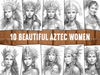 Aztec Women Coloring Book