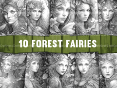 Forest Fairy Coloring Book - CraftNest - Digital Crafting and Art