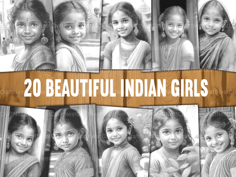 Indian Girl Coloring Book - CraftNest - Digital Crafting and Art