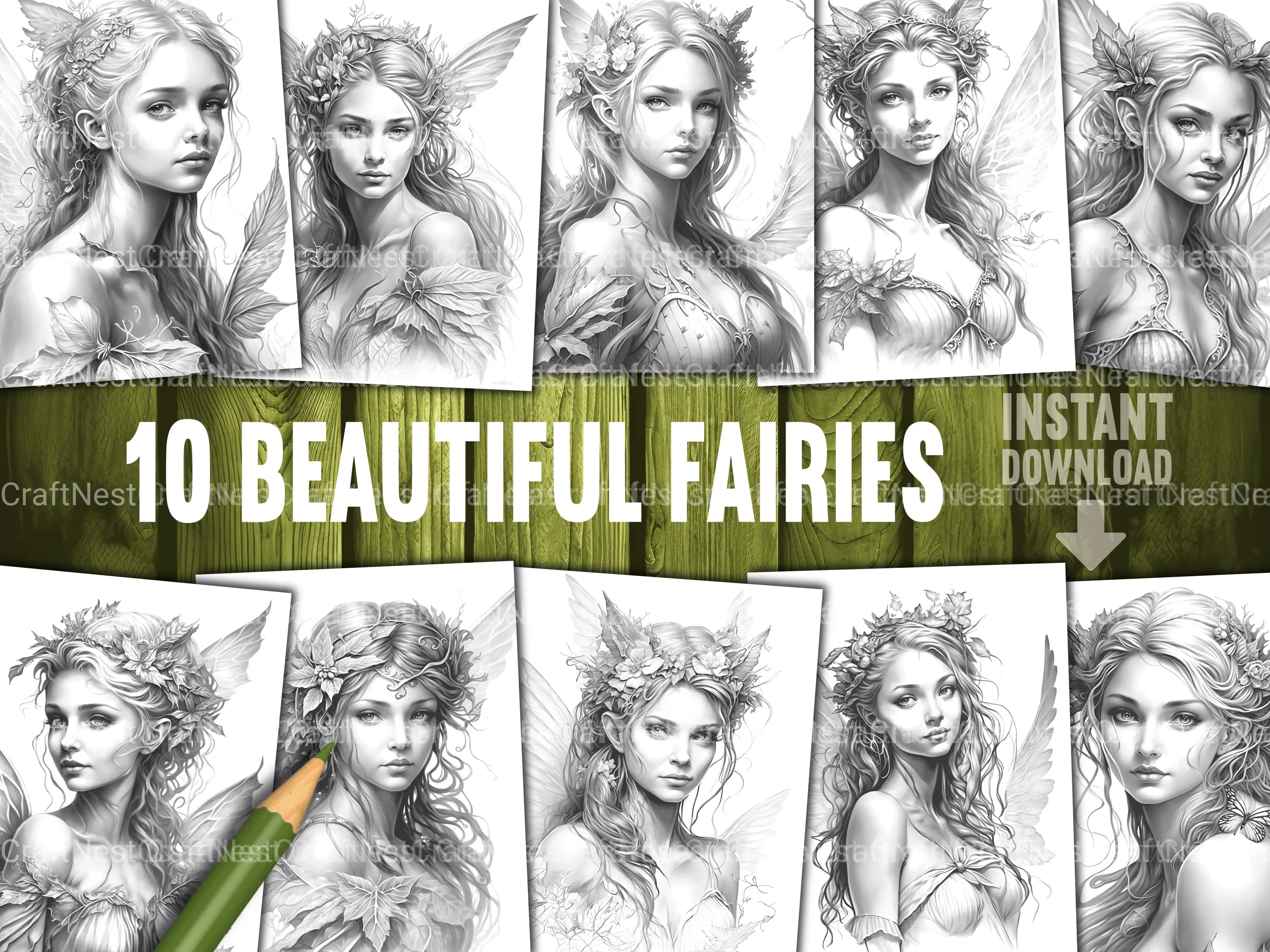 Fairy Beauties Coloring Book - CraftNest - Digital Crafting and Art