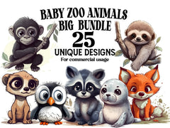 Baby Animals Zoo Clipart - CraftNest