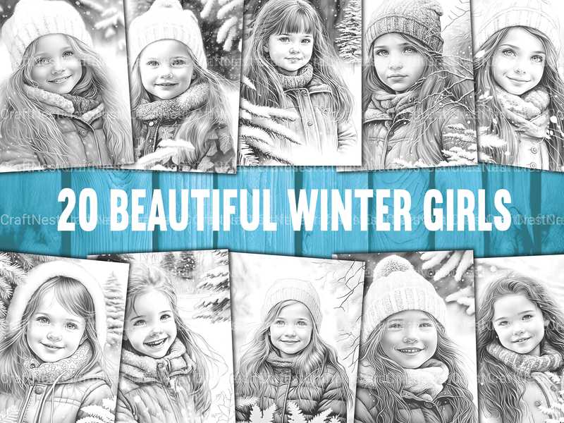 Winter Girl Coloring Book - CraftNest - Digital Crafting and Art