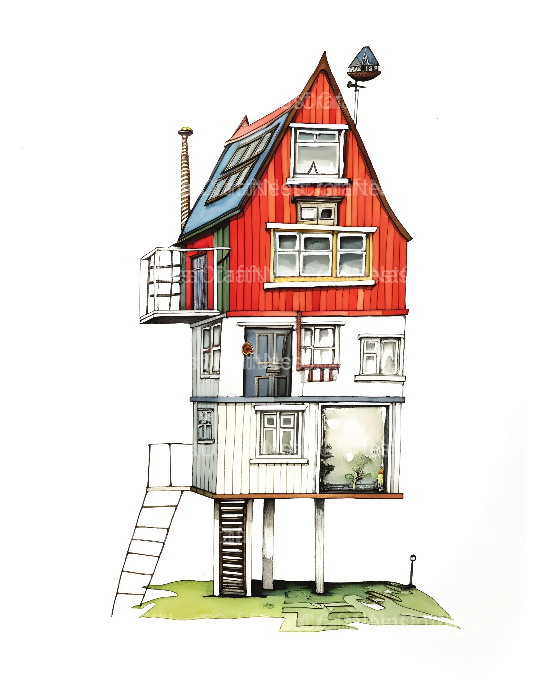 Contemporary Tiny House Coloring Book - CraftNest - Digital Crafting and Art