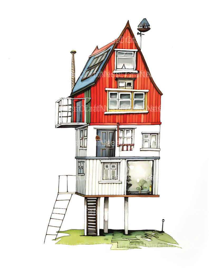 Contemporary Tiny House Coloring Book - CraftNest - Digital Crafting and Art