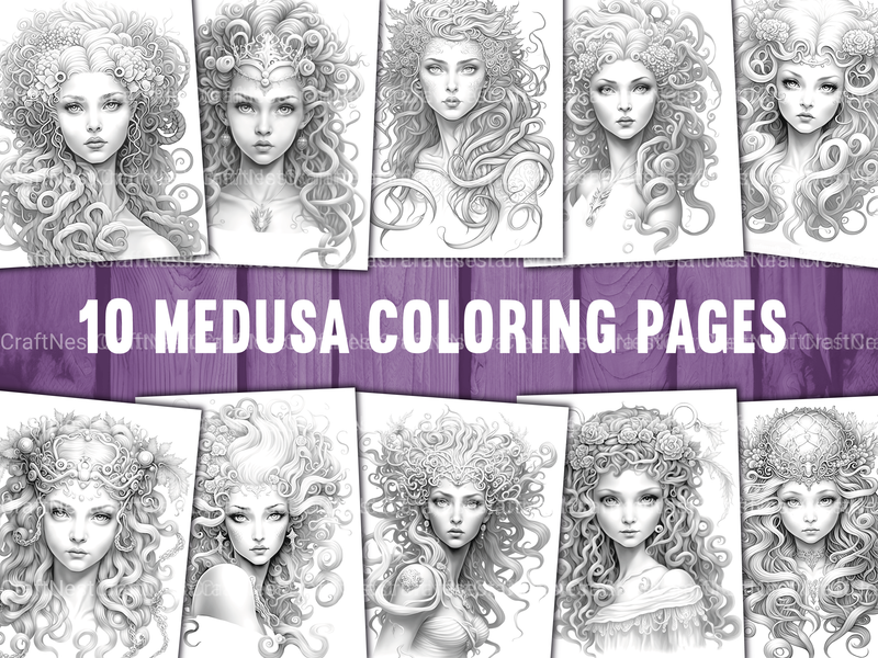 Medusa Coloring Book - CraftNest - Digital Crafting and Art