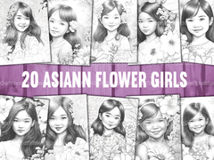 Asian Flower Girl Coloring Book - CraftNest - Digital Crafting and Art