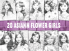 Asian Flower Girl Coloring Book