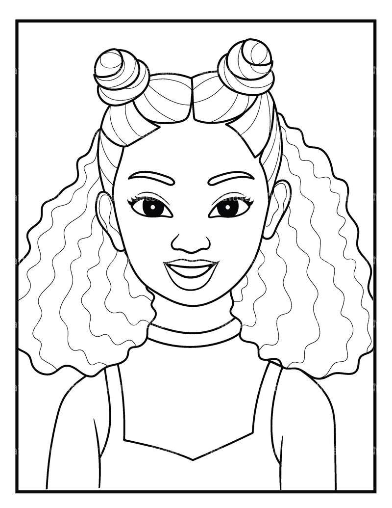 African Girl Coloring Book - CraftNest - Digital Crafting and Art