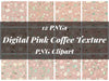 Digital Pink Coffee Texture Clipart