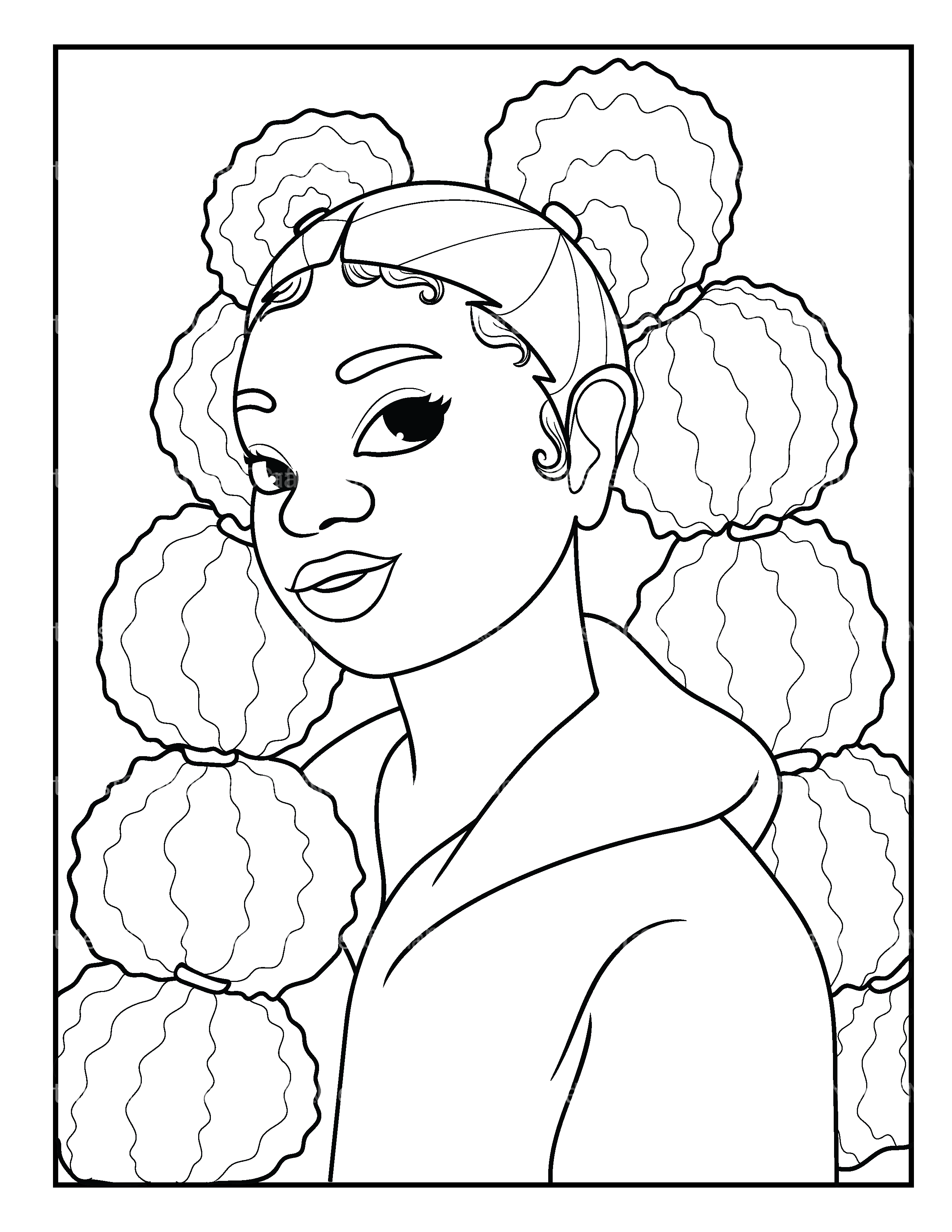 African Girl Coloring Book - CraftNest - Digital Crafting and Art