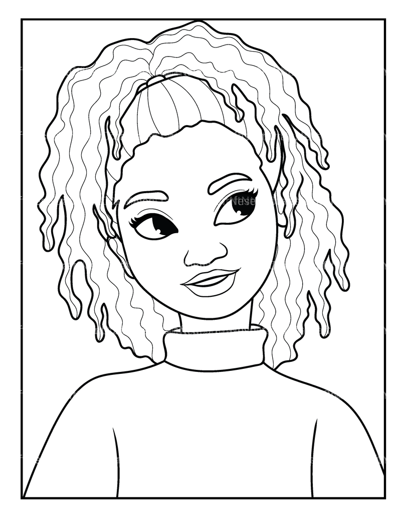 African Girl Coloring Book - CraftNest - Digital Crafting and Art
