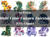Multi Color Unicorn Fairytale Clipart