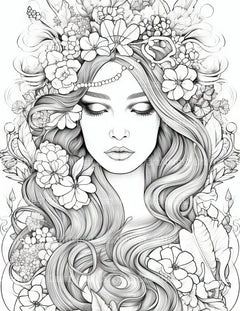 Femme Portrait Coloring Book - CraftNest - Digital Crafting and Art